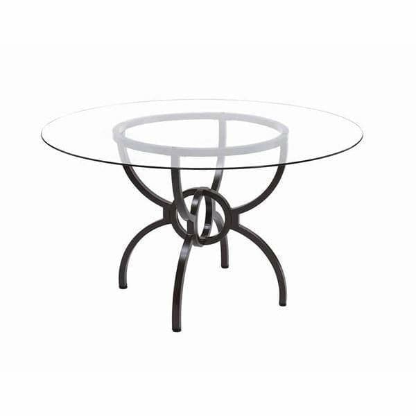 Round Dining Table with Leather Barrel Chairs - 5 PC Set - HER Home Design Boutique